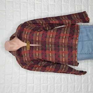 ORVIS Vintage Aztec Navajo Western Pullover 100% Cotton Long Sleeve